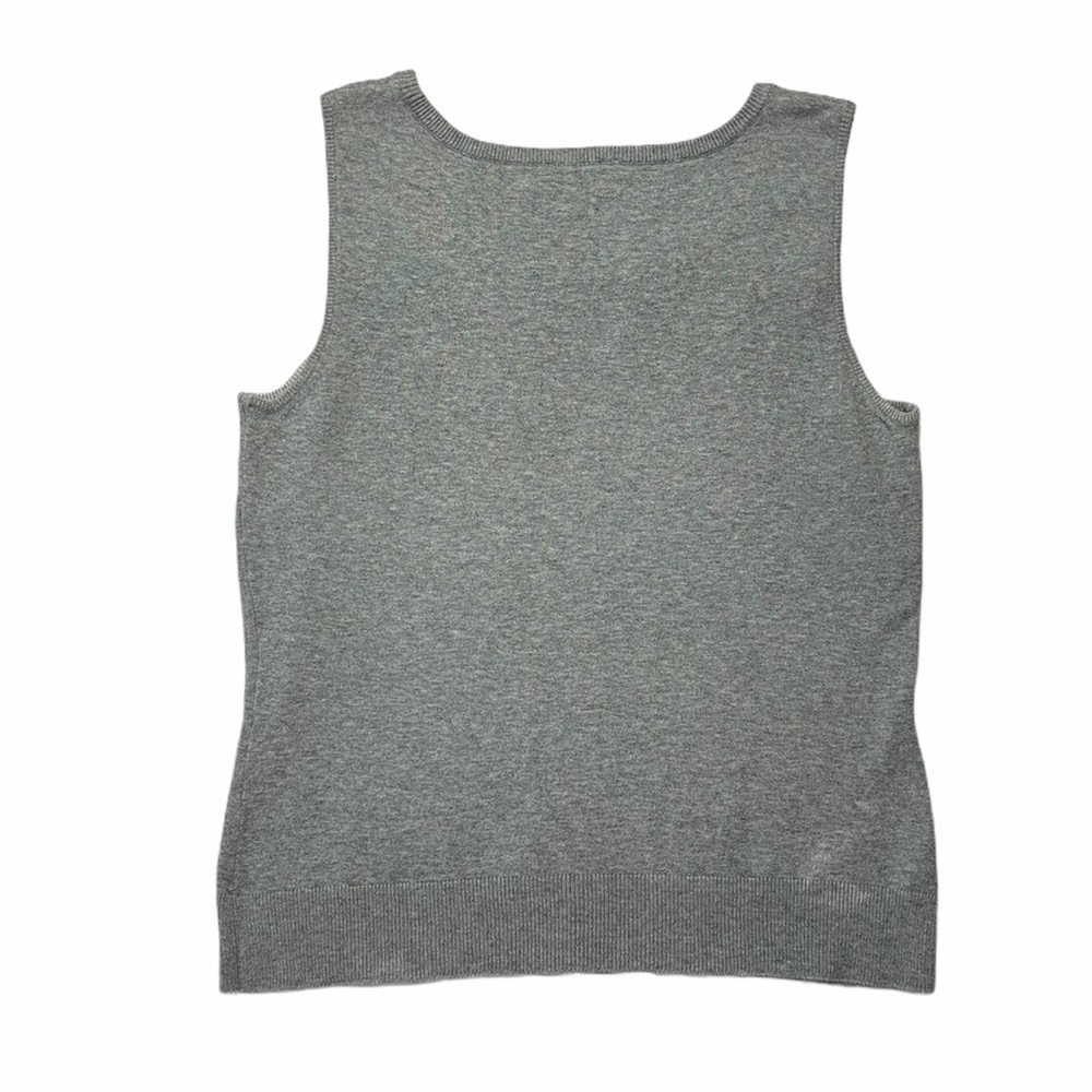 Vintage | Grey Cotton Blend Crew Neck Basic Knit Sweater Vest S - Picture 3 of 9